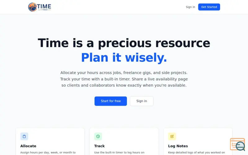 Screenshot of TIME
