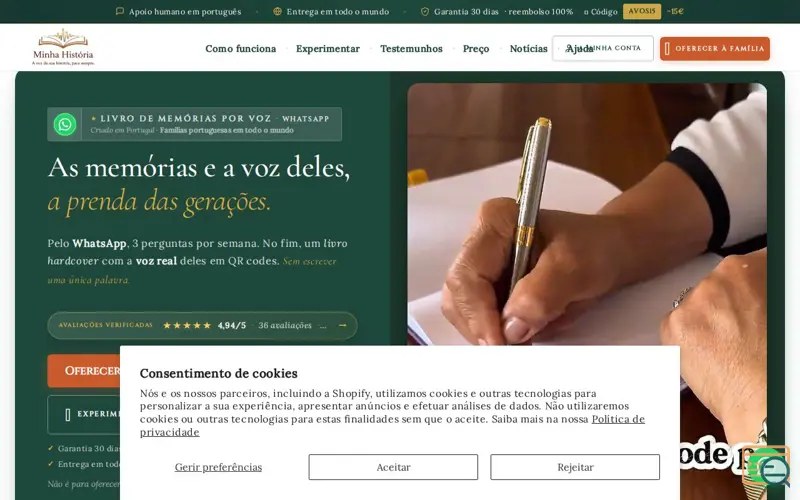 Screenshot of Minha Historia