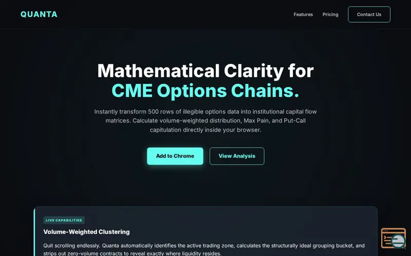 Screenshot of Quanta Futures