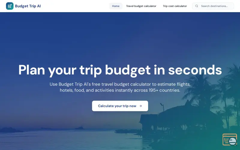 Screenshot of BudgetTripAI