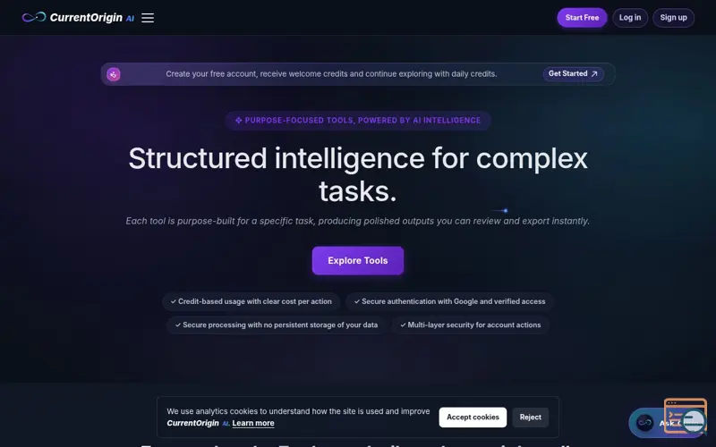 Screenshot of CurrentOrigin AI