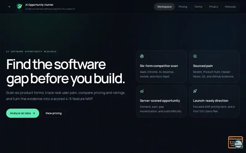 Screenshot of GPAILab - AI SaaS Idea Hunter