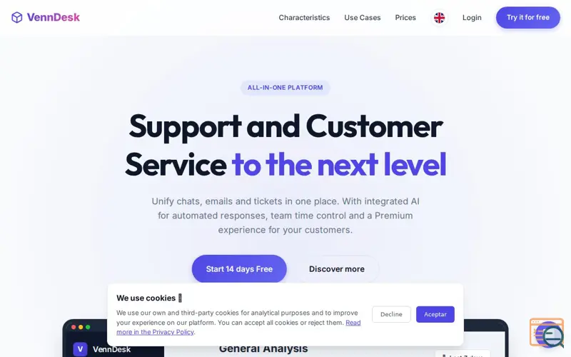 Screenshot of VennDesk