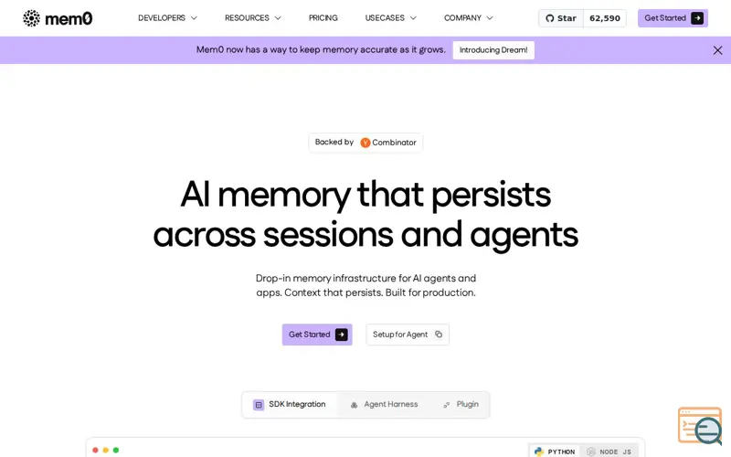 Screenshot of Mem0