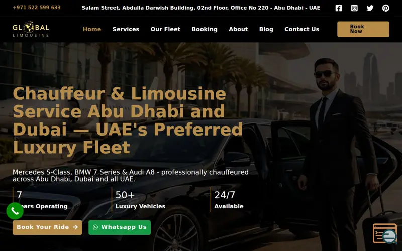 Screenshot of Global Limousine UAE