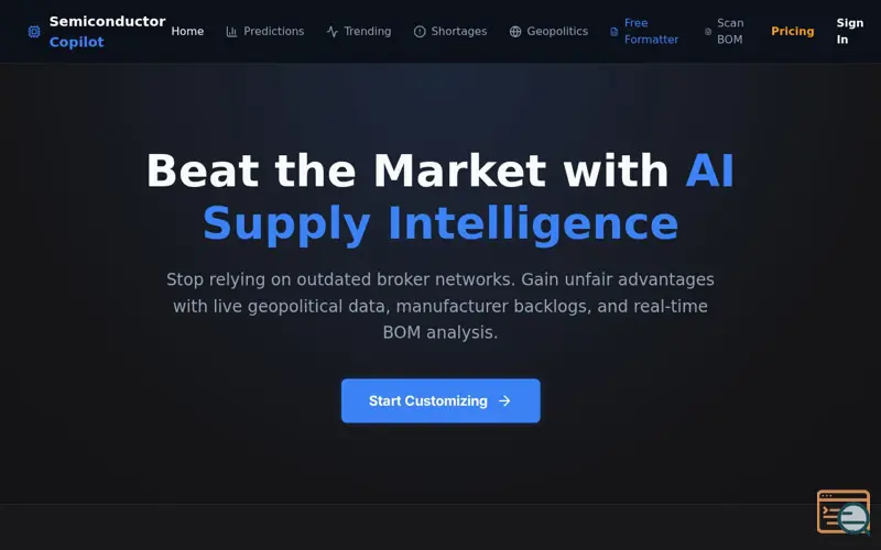 Screenshot of Semiconductor & Hardware Intelligence 
