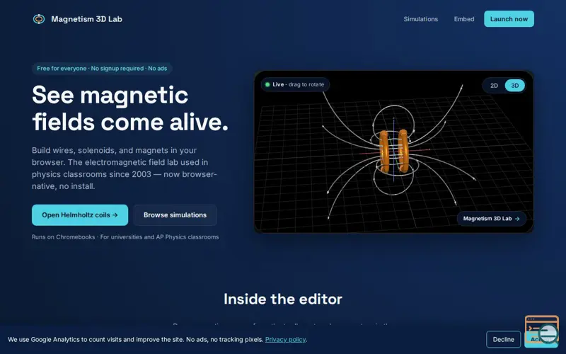 Screenshot of Magnetism 3D Lab