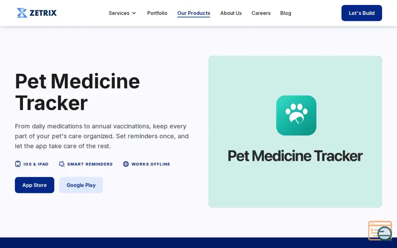 Screenshot of Pet Medicine Tracker