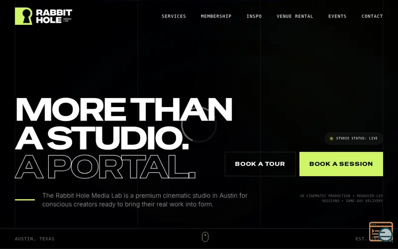 Screenshot of Rabbit Hole Media Lab