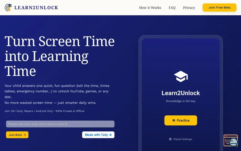 Screenshot of Learn2Unlock