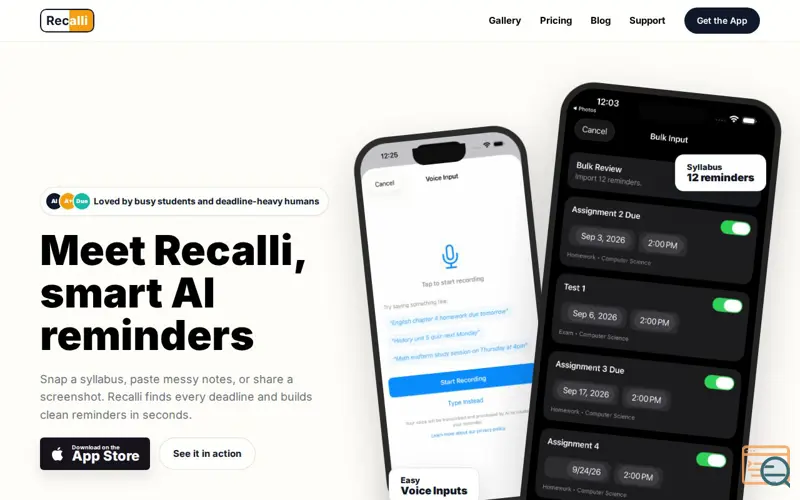 Screenshot of Recalli