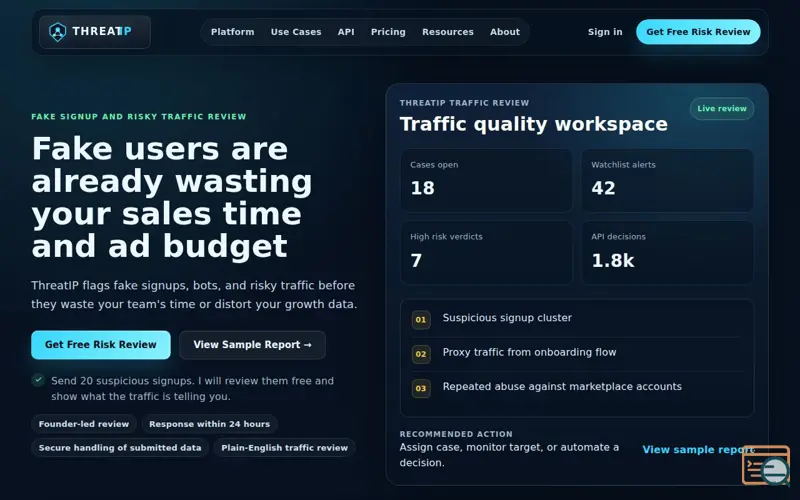 Screenshot of ThreatIP