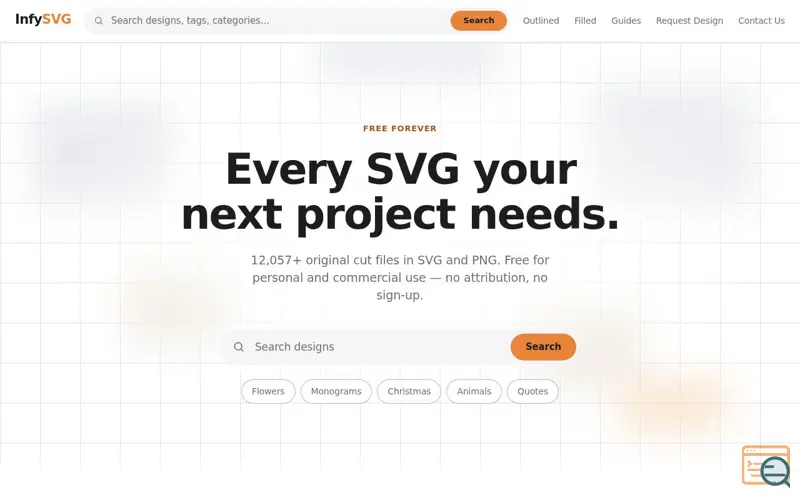 Screenshot of InfySVG — Free SVG cut files & clipart