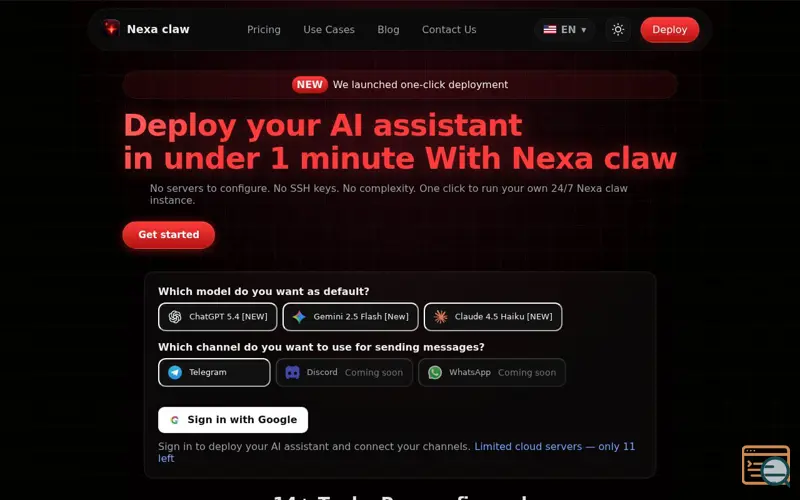 Screenshot of Nexa claw