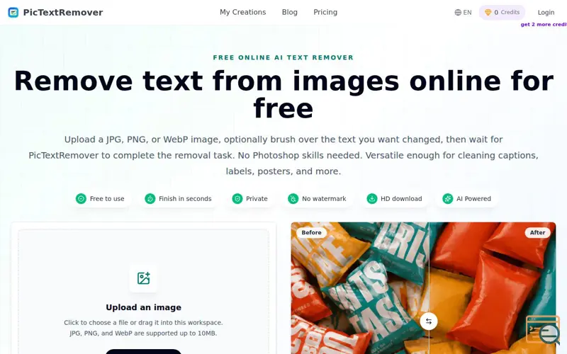 Screenshot of PicTextRemover