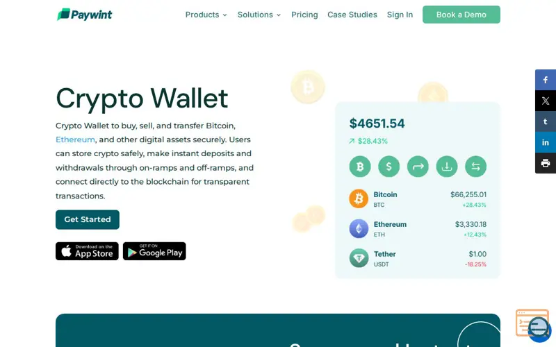 Screenshot of Paywint Crypto Wallet