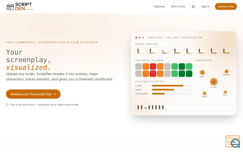 Screenshot of ScriptDen