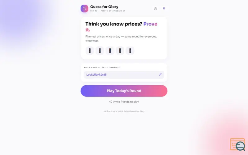 Screenshot of Guess for Glory