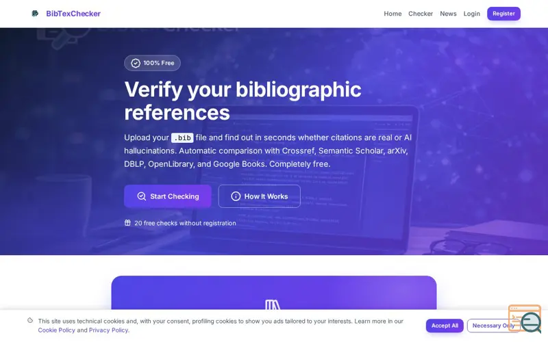 Screenshot of BibTexChecker