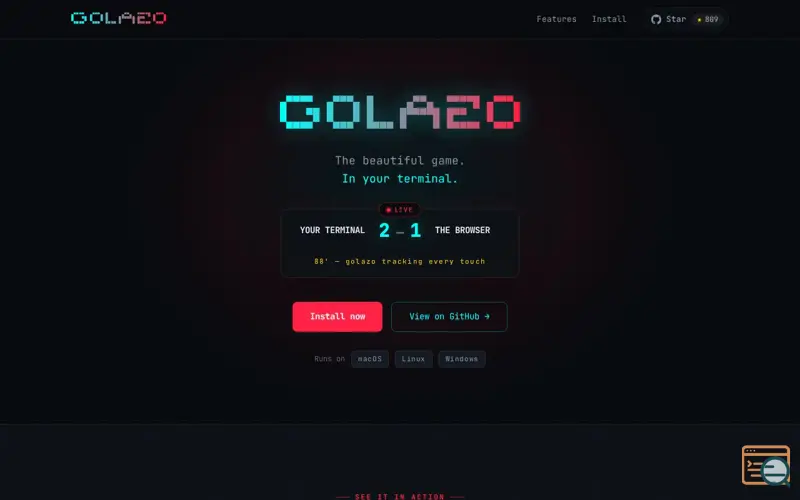 Screenshot of Golazo: football in your terminal