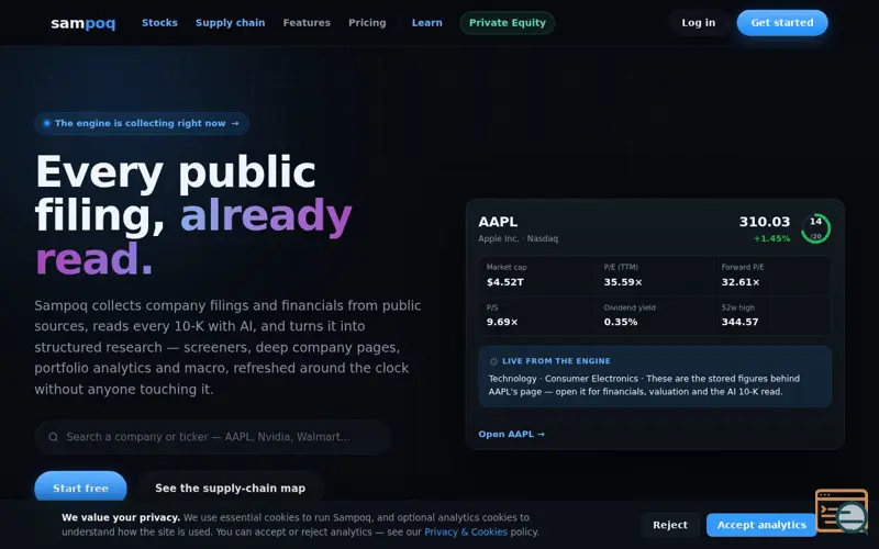 Screenshot of SAMPOQ