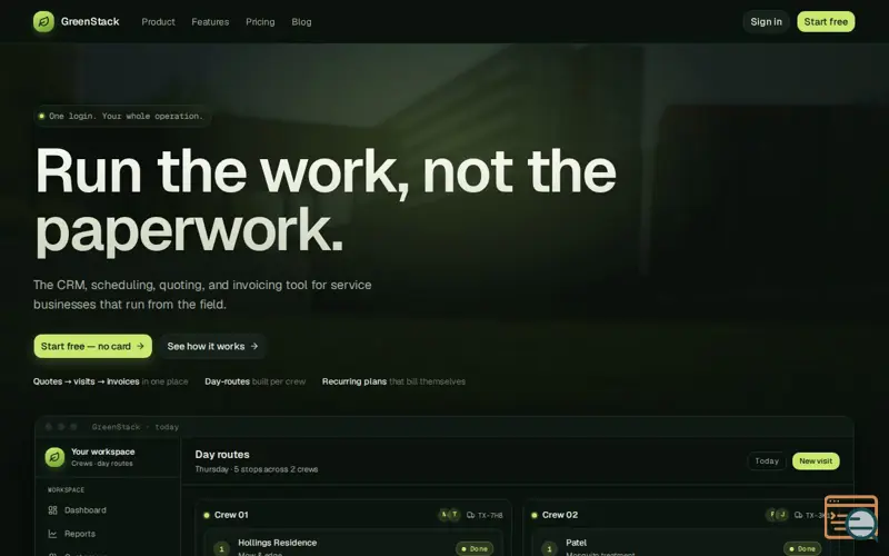 Screenshot of GreenStack
