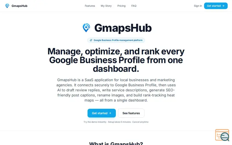 Screenshot of GmapsHub