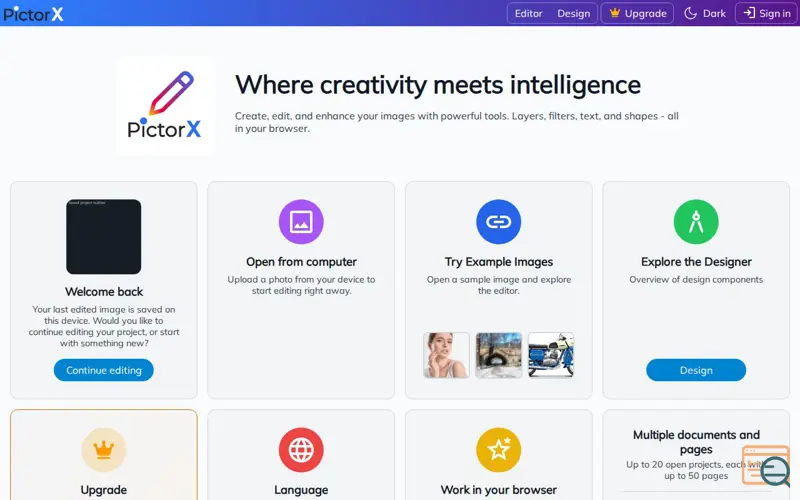 Screenshot of Pictorx