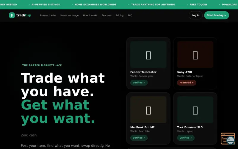 Screenshot of Traditup