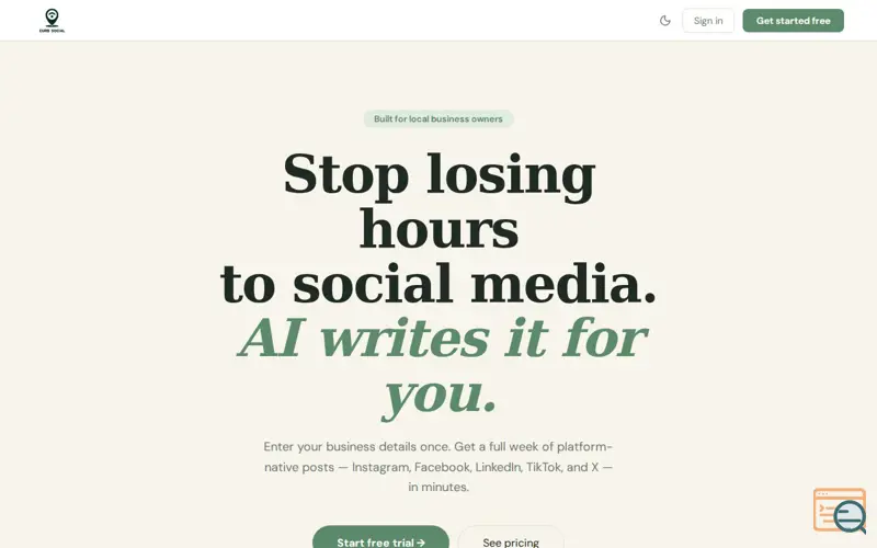 Screenshot of Curb Social