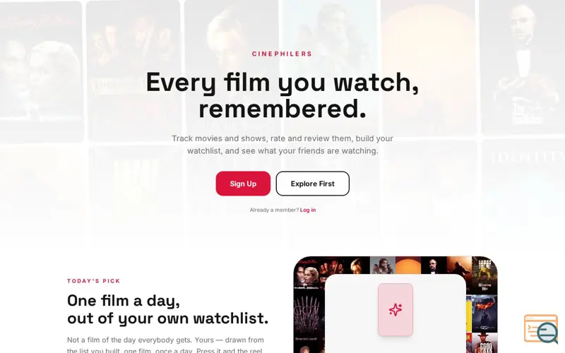 Screenshot of Cinephilers — Track, Rate & Discuss with Friends