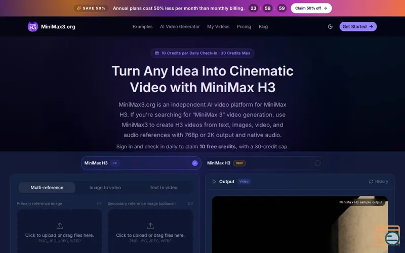 Screenshot of MiniMax3
