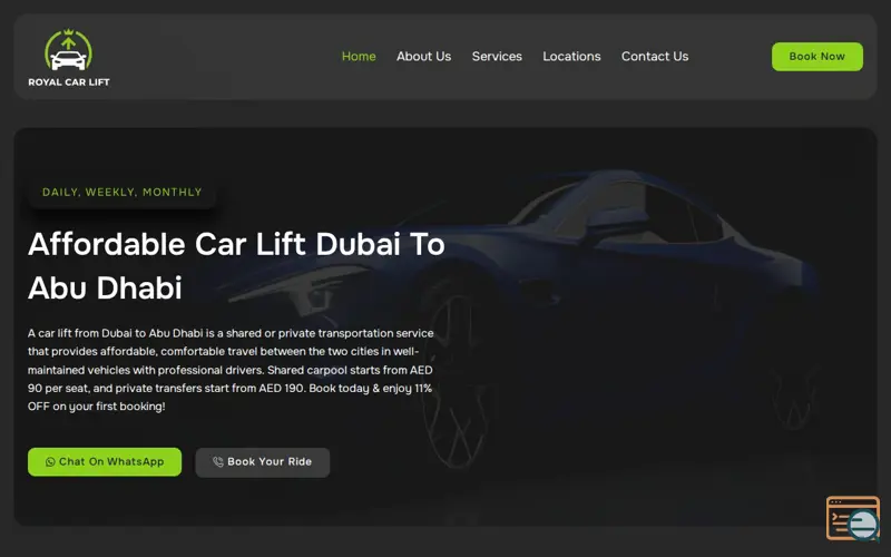 Screenshot of Car Lift Dubai to Al Ain