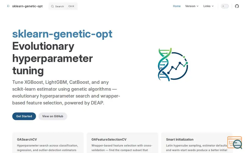 Screenshot of Sklearn-genetic-opt