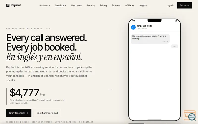 Screenshot of Repliantai