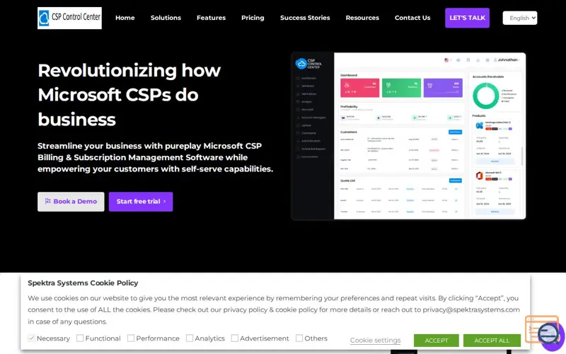 Screenshot of CSP Control Center, a launch using CookieLawInfo