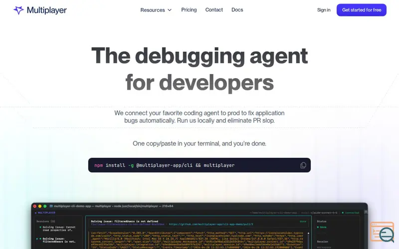Screenshot of Multiplayer Debugging Agent, a launch using Koala
