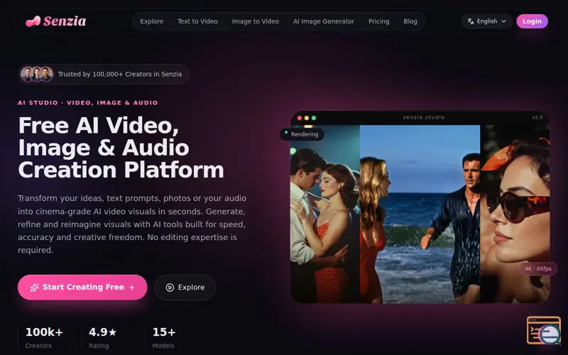 Screenshot of Senzia