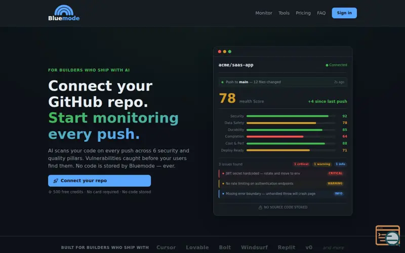 Screenshot of Bluemode