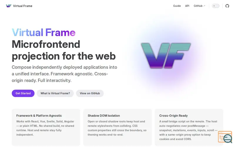 Screenshot of Virtual Frame