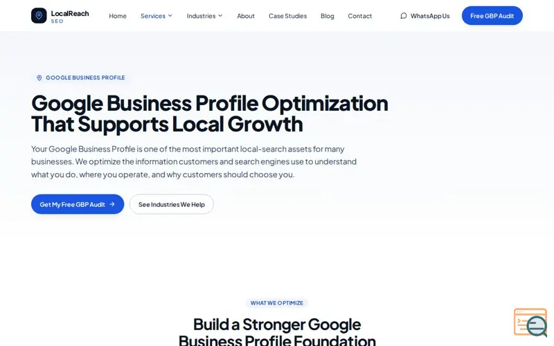 Screenshot of LocalReach SEO