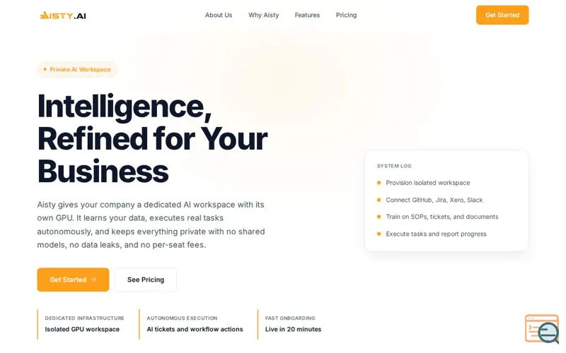Screenshot of Aisty.ai