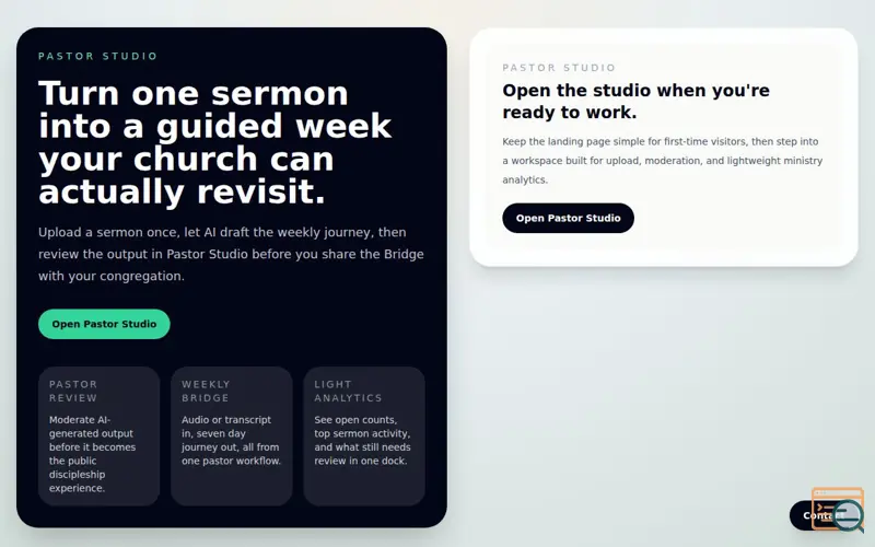 Screenshot of Pastor Studio