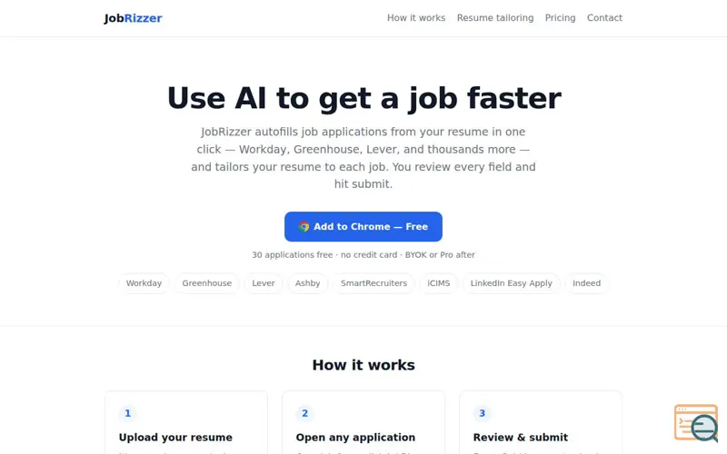 Screenshot of JobRizzer