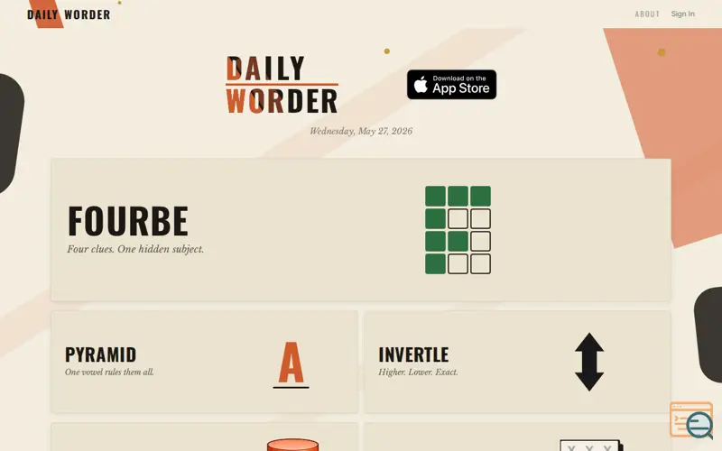 Screenshot of Dailyworder, a launch using MailerLite
