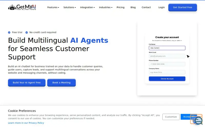 Screenshot of GetMyAI