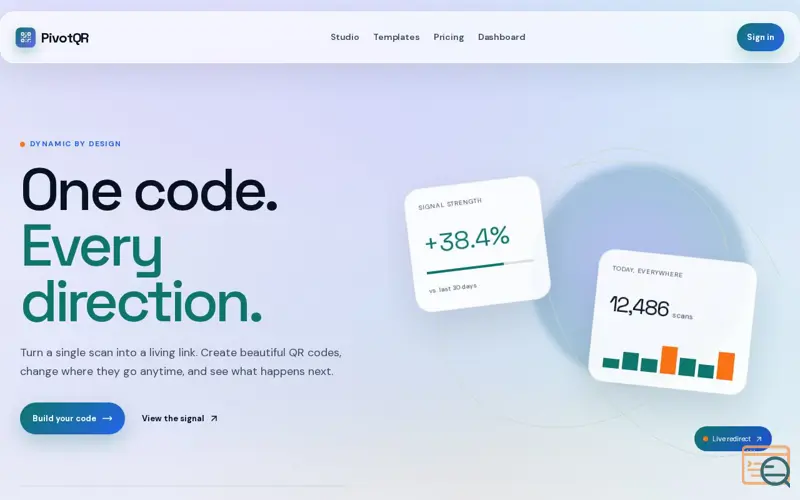 Screenshot of PivotQR