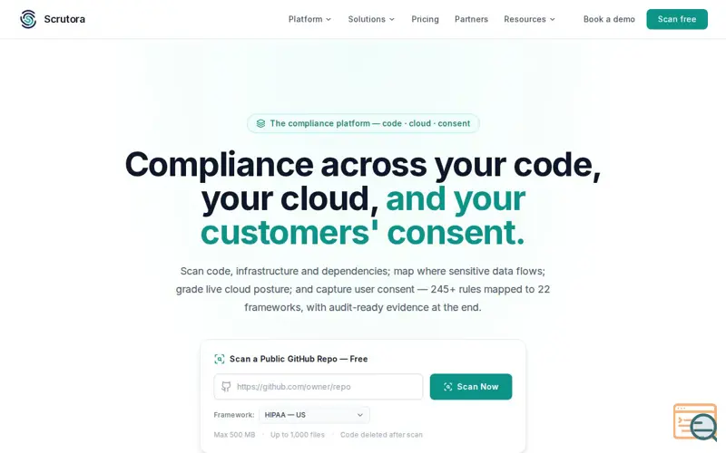 Screenshot of Scrutora