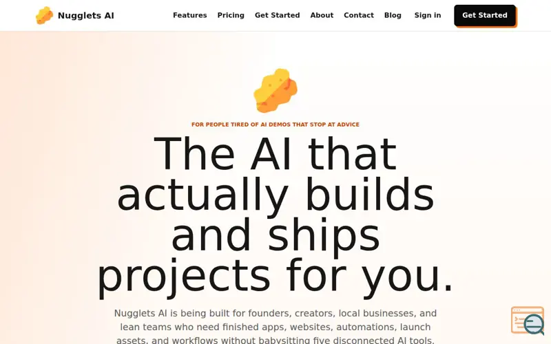 Screenshot of Nugglets AI