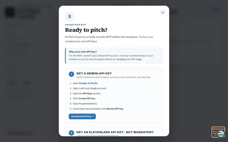 Screenshot of AI Pitch Coach